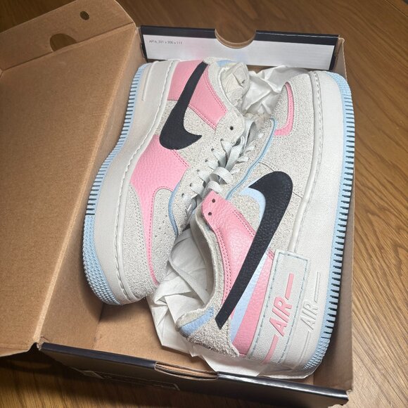 Nike Air Force 1 Shadow Sneakers Summit White Pink Black – Women’s 8 - Picture 2 of 3